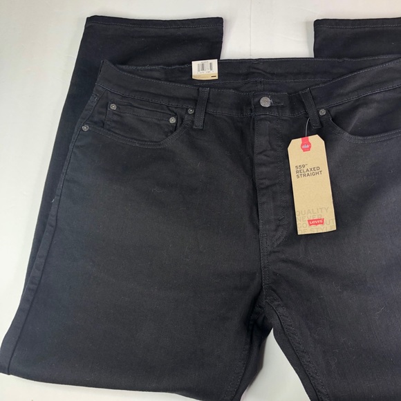 Levi's 559 Black 38x30 Relaxed Straight Jeans NWT - Picture 6 of 13
